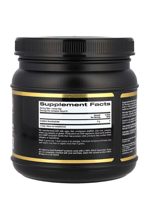 California Gold Nutrition, Sport, Pure Creatine Monohydrate, Unflavored, 1 lb (454 g) Made ın Usa.