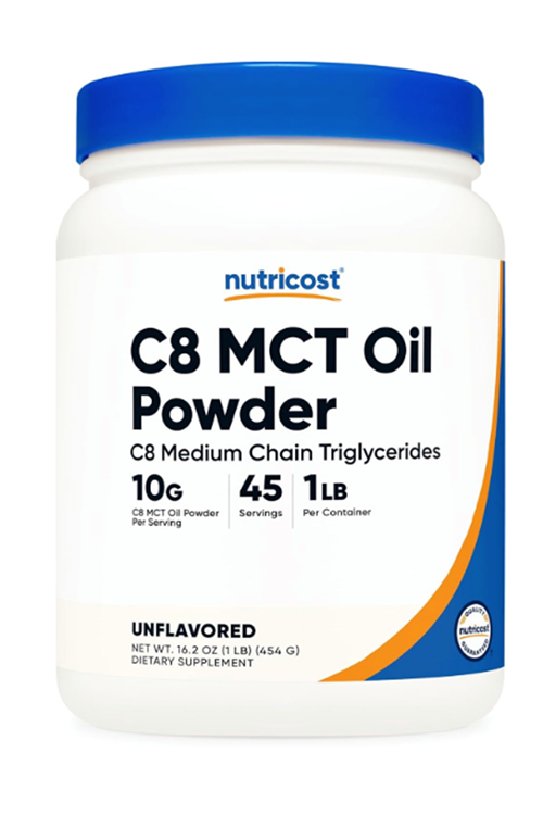 Nutricost C8 MCT Oil Powder 1LB (16.2oz) - 95% C8 MCT Oil 454gr.