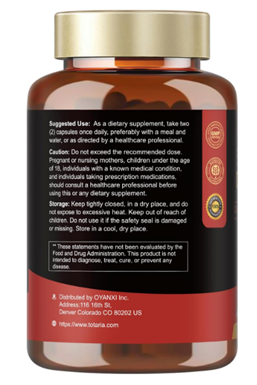Totaria Healt  Red Yeast Rice 2000mg with CoQ10 120 Capsul Citrinin Free Extract Red Yeast Rice CoQ10 100 Plus Citrus Bergamot - Cholesterol Lowering.