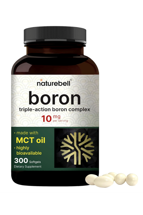 Horbaach  Boron 10mg, 300 Softgels with MCT Oil  High Absorption Triple Action Boron for Men  Women  Glycinate, Citrate, Aspartate Complex.