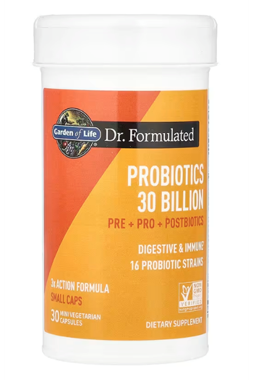 Garden of Life Dr Formulated 30 Capsul 3-in-1 Complete Probiotics, Prebiotics  Postbiotics - PRE + PRO + POSTBIOTIC for Adults’ Digestive  Immune Health, 30 Billion CFU.