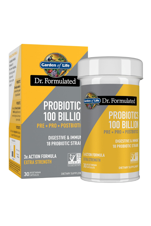 Garden of Life Dr Formulated 30 Capsul Once Daily 3-in-1 Complete Probiotics, Prebiotics  Postbiotics for Women and Men’s Digestive  Immune Health – Extra Strength, 100 Billion CFU.