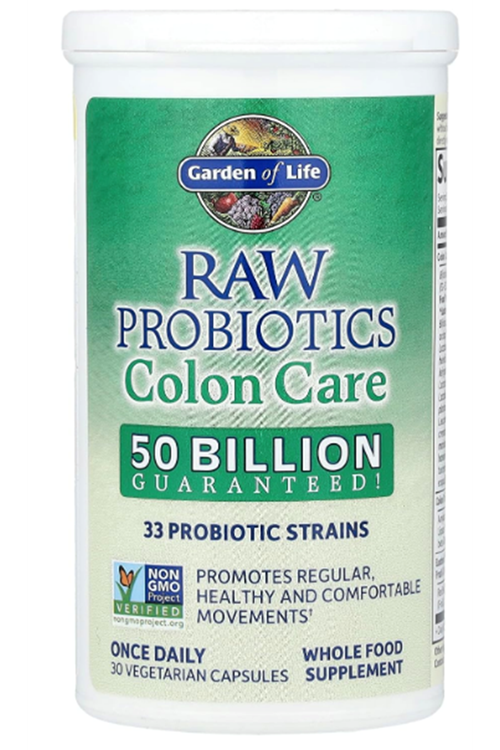 Garden of Life Probiotics for Women and Men 30 Capsul- Raw Probiotics Colon Care 50 Billion CFU and Enzymes, Shelf Stable Once Daily Acidophilus Probiotic for Regularity and Immune Health.