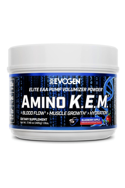 Evogen Amino K.E.M. - EAA  BCAA Pump Volumizer BCAAs Amino Acids for Blood Flow, Muscle Growth, Hydration  30 Servings.