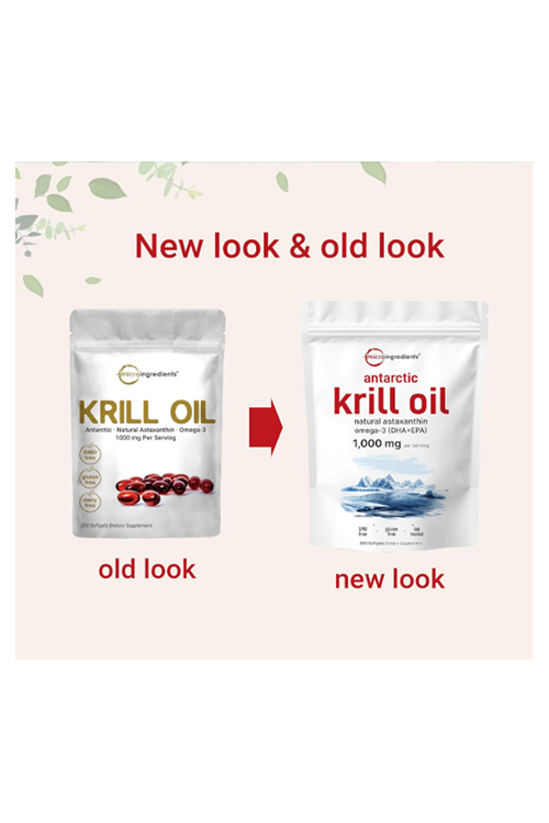 Micro Ingredients Antarctic Krill Oil  1000mg  300 Soft-Gels, Rich in Omega-3s EPA, DHA  Natural Astaxanthin, Immune System  Brain Health, Easy to Swallow.