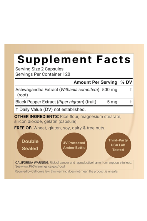 NatureBell Ashwagandha+ with Black Pepper Extract, 240 Capsules.Made ın Usa.