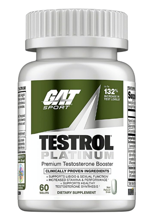 GAT Testrol Platinum, PremiumTest Booster for Men by Stamina  Boron, Vitamin D, Zinc, 60 Tablets.