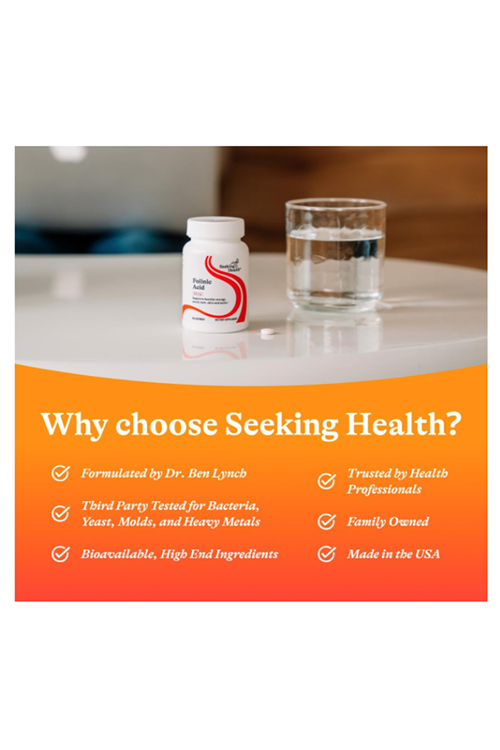Seeking Health Folinic Acid - Methylated Form of Folate Precursor - Metabolically Active Alternative to Folate - 60 Lozenges.