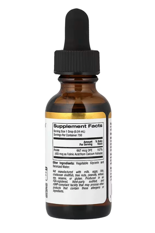 California Gold Nutrition Folinic Acid Alcohol Free (30 ml).Made ın Usa.