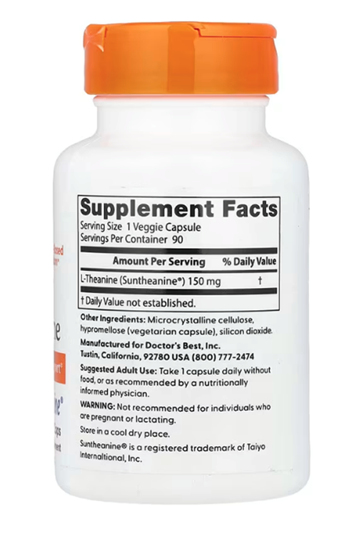 Doctor's Best (Ösg Özel Sporcu Gıdaları) L-Theanine with Suntheanine, 150 mg, 90 Veggie Capsul.50.