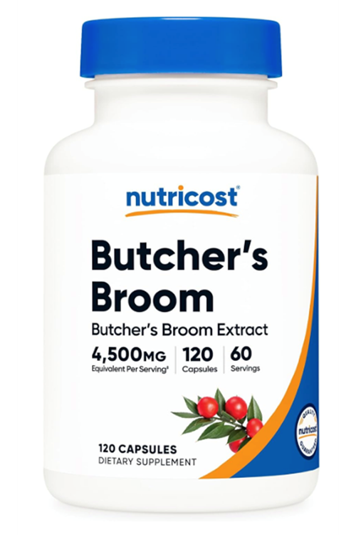 Nutricost Butcher's Broom Extract 4,500mg Equivalent from 300mg of 15:1 Extract Per Serving, 120 Capsules.