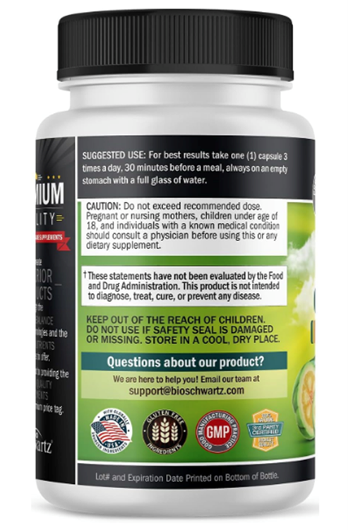 BioSchwartz  Garcinia Cambogia Weight Loss- 1500mg 90 Capsul HCA Pure Extract-Fast Acting Appetite Suppressant-Fat Burner for Women and Men- Carb Blocker Metabolism.