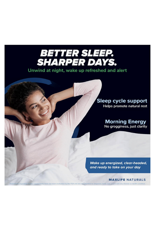 Maxlife Naturals Max-Mag Magnezium L-Threonate- 105 Capsules Made in USA- Magtein 2000mg with Vitamin D3 and K2 for Sleep, Mood & Brain.