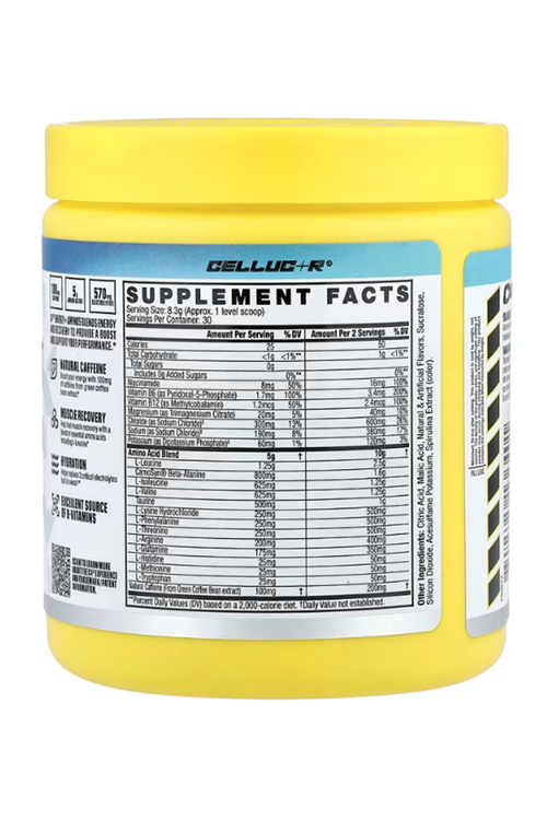 Cellucor C4 Energy + Aminos  30 Servis 5g BCAAs  EAAs for Muscle Recovery, 3 Electrolytes for Hydration, Natural Caffeine  Pre Workout  Zero Sugar.Usa Menşei!!.