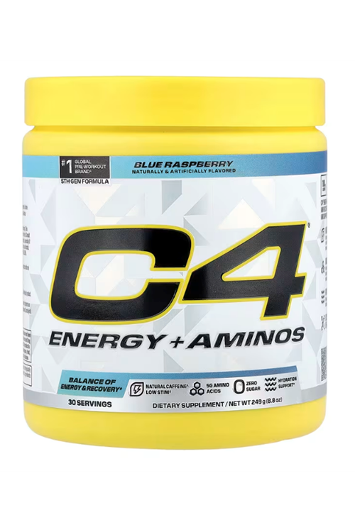 Cellucor C4 Energy + Aminos  30 Servis 5g BCAAs  EAAs for Muscle Recovery, 3 Electrolytes for Hydration, Natural Caffeine  Pre Workout  Zero Sugar.Usa Menşei!!.