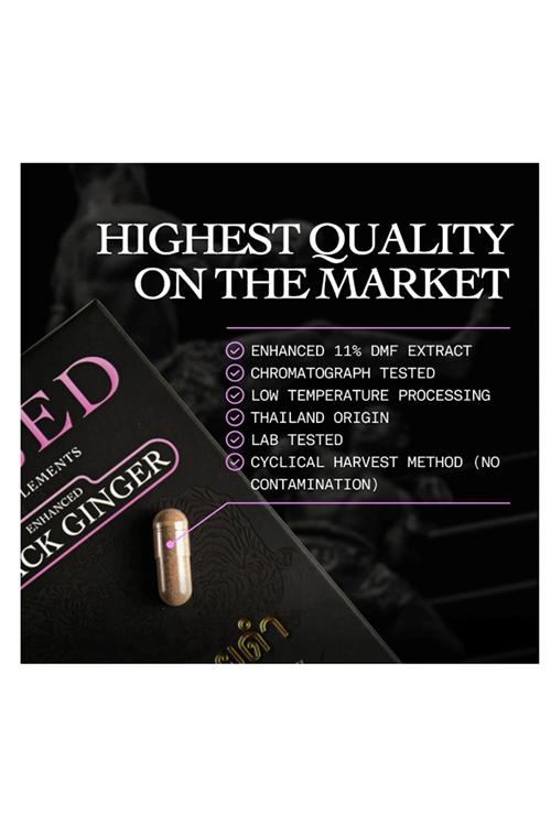 Based Supplements Black Ginger  (300mg, 30 Capsules) -Premium Thai Root Extract with 16% Methoxyflavones  11% DMF - Traditional Asian Herb for Energy. 