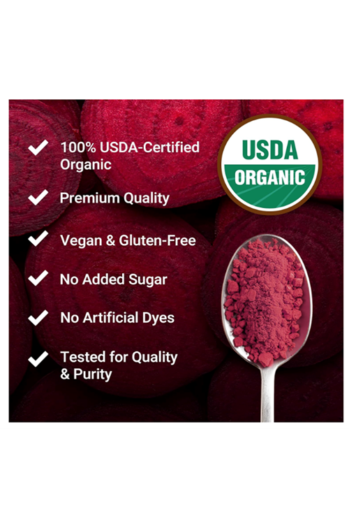 Force Factor Total Beets Organic Beetroot Powder 450gr  Superfood to Boost Daily Nutrition, USDA Organic, Vegan, Gluten-Free, and Non-GMO,90 Servings.