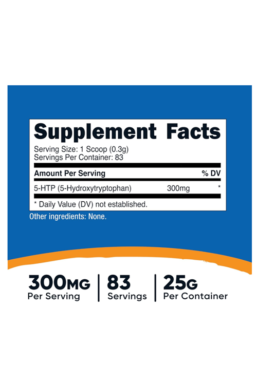 Nutricost 5-HTP Powder 25 Grams (300mg Per Serving) - Gluten Free  Non-GMO.