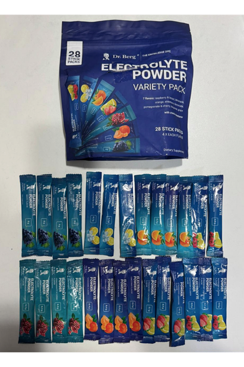 Dr. Berg  Electrolyte Powder Packets  Drink Mix - 27 Total Hydration Pouches Sugar Free - Keto No Sugar.