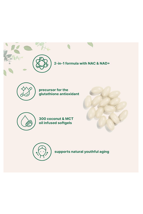 Micro Ingredients, N.A.C With NAD+, 300 Softgels.