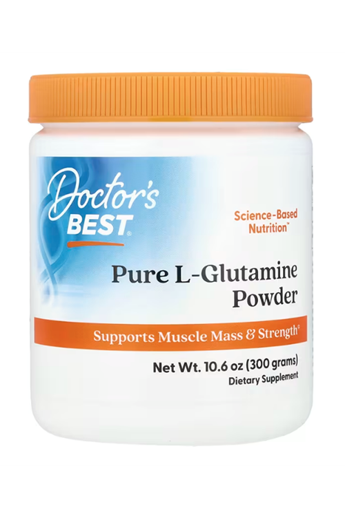 Doctors Best Pure L-Glutamine Powder Supports Muscle Mass Strength,Non-GMO, Gluten Free, Soy Free,Vegan (300 Grams).
