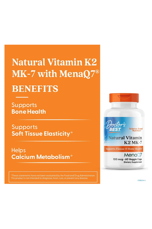 Doctor's Best, Natural Vitamin K2 MK-7 with MenaQ7, 100 mcg, 60 Veggie Capsul.USA 41.