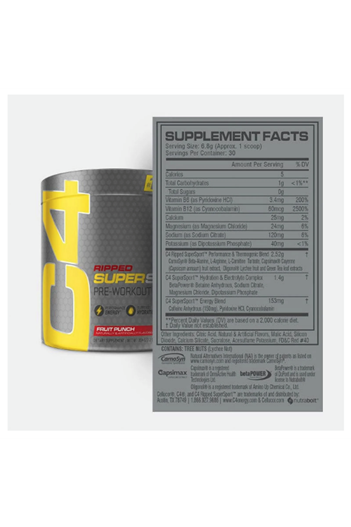 Cellucor (Özelsporcugıdaların'dan !!) C4 Ripped Super Sport Pre-Workout 204gr 30 Servis.Avrupa İçerik Değil..Orj Amerikan İçeriktir.