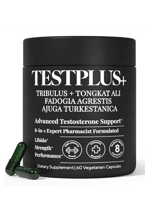 TESTPLUS+ Test Support for Men 60 Capsul- High Strength Tonkat Ali, Fadogia Agrestis,Turkestanica Tribulus -Natural Performance, Energy  Muscle Growth Formula.