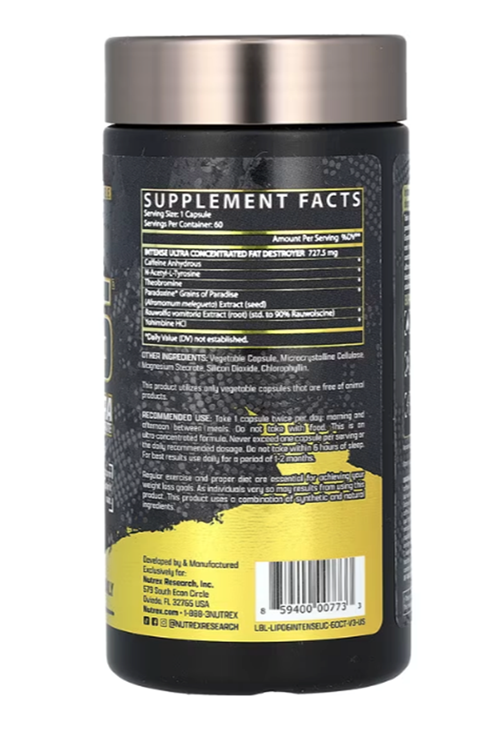 Nutrex LIPO-6 Black Intense, Ultra Concentrate, 60 Black-Capsul.Avrupa Değildir.Amerikan Versiondur!!.45.