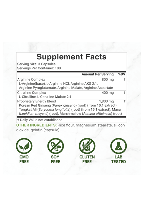 DEAL SUPLAMENT Nitric Oxide Supplement 3000mg, 300 Capsules – Arginine, Citrulline, Korean Red Ginseng, Tonkat Ali, Maca Root, Marshmallow Blend.