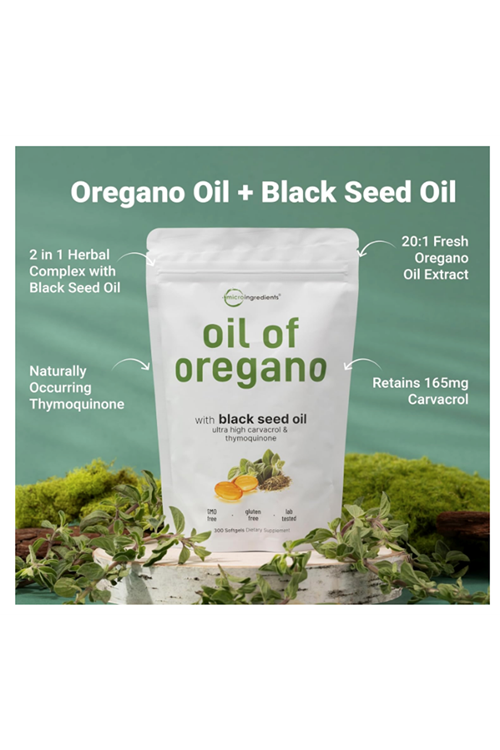 Micro Ingredients (Özelsporcugıdaların'dan !!) Oil of Oregano 300 Softgels Black Seed Oil 4X Strength.Abd Menşei.