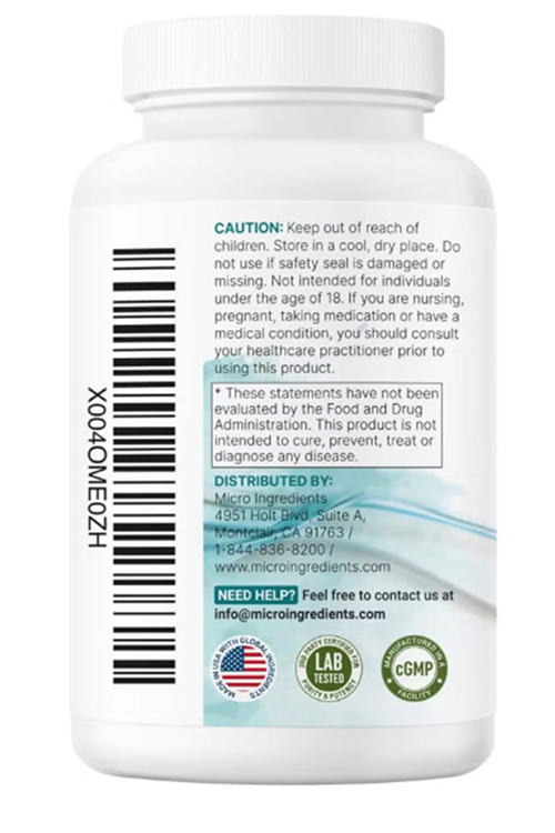 Micro Ingredients Liposomal NAD+ Ultimate  1000mg  60 Veggie Capsul NMN  Resveratrol, Glutathione,  Astaxanthin  for Women - Men.