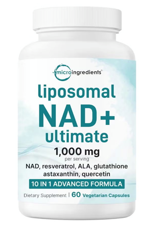 Micro Ingredients Liposomal NAD+ Ultimate  1000mg  60 Veggie Capsul NMN  Resveratrol, Glutathione,  Astaxanthin  for Women - Men.