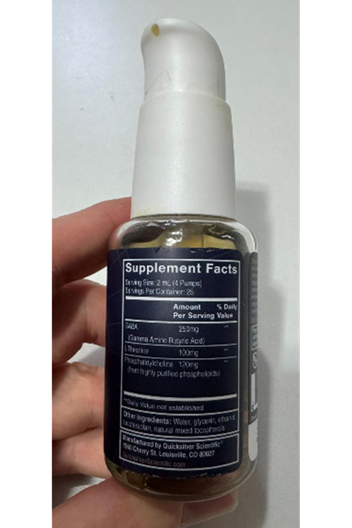 Quicksilver Scientific Liposomal GABA + L Theanine (GÜMRÜK MUAYENE NUMUNE ÜRÜNÜ)  (50ml).Made ın Usa.66.