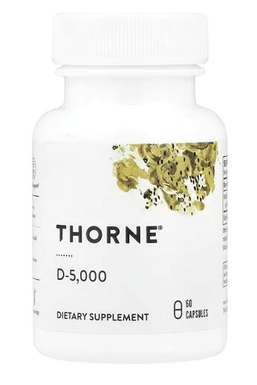 Thorne, D-5,000, 60 Capsules (125 mcg per Capsule).