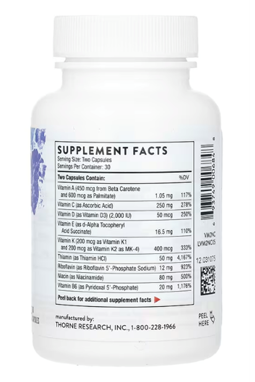 Thorne Basic Nutrients 2/Day, 60 Capsules.(Multivitamin).USA.63.