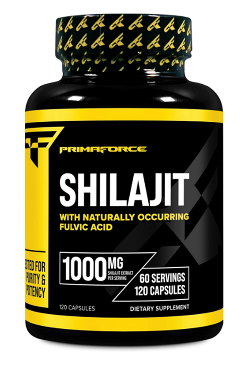 Primaforce Shilajit 120 Capsules (1000mg) - with Naturally Occurring Fulvic Acid, 60 Servings.
