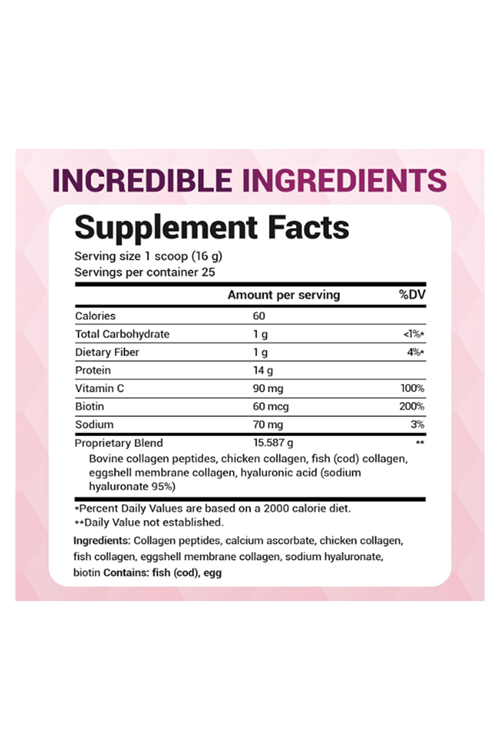 Dr. Berg Multi Collagen Peptides Powder Types I, II, III, V, X - Unflavored 400gr.63.