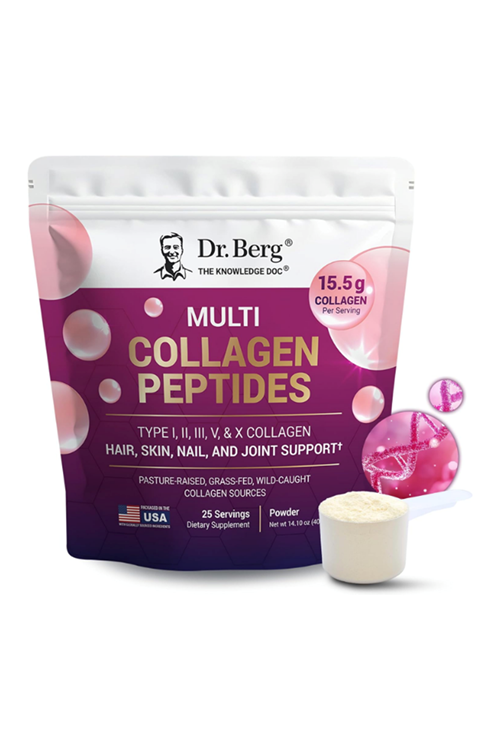 Dr. Berg Multi Collagen Peptides Powder Types I, II, III, V, X - Unflavored 400gr.63.