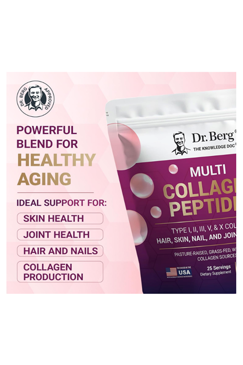 Dr. Berg Multi Collagen Peptides Powder Types I, II, III, V, X - Unflavored 400gr.63.