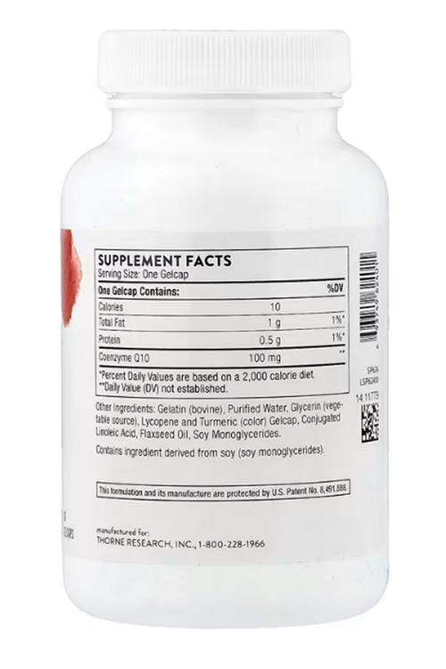 Thorne  CoQ10, 100 mg, 60 Gelcapsul.Orj Abd Menşei.80.