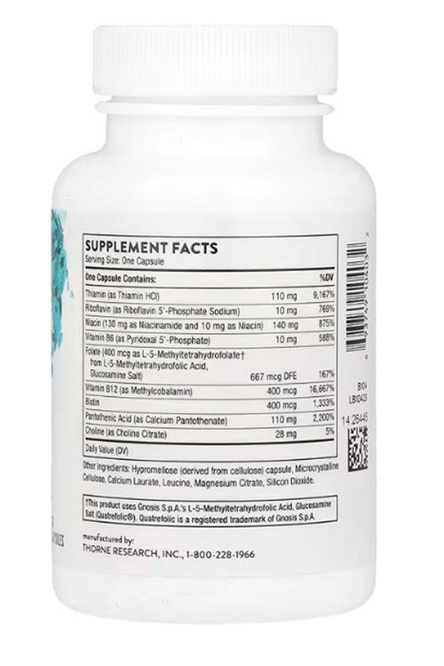 Thorne, Basic B Complex, 60 Capsules.