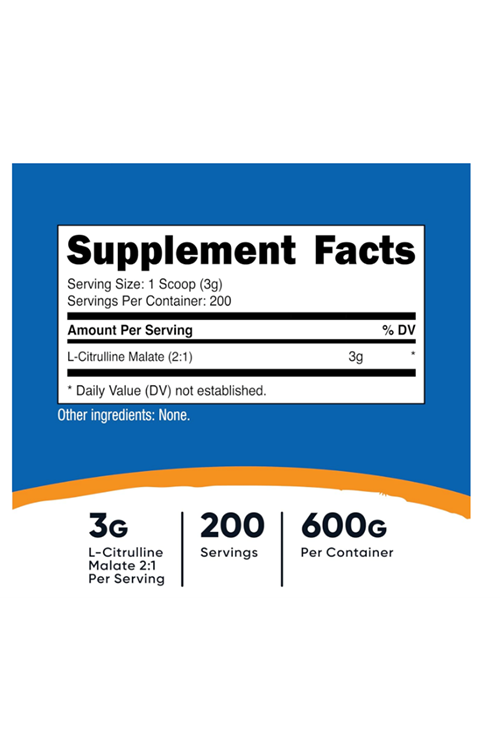 Nutricost L-Citrulline Malate (2:1) Powder (600 Grams).