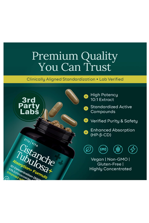 Etta Vita Cistanche Tubulosa 60 Vegie Capsules.Made ın Usa.