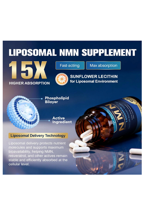 Totaria Liposomal NMN 1000mg, 60 Capsul,14-in-1 Resveratrol Complex with CoQ10, TMG, Quercetin, ALA, PQQ, NAD Levels, Cellular Energy  Healthy Aging.