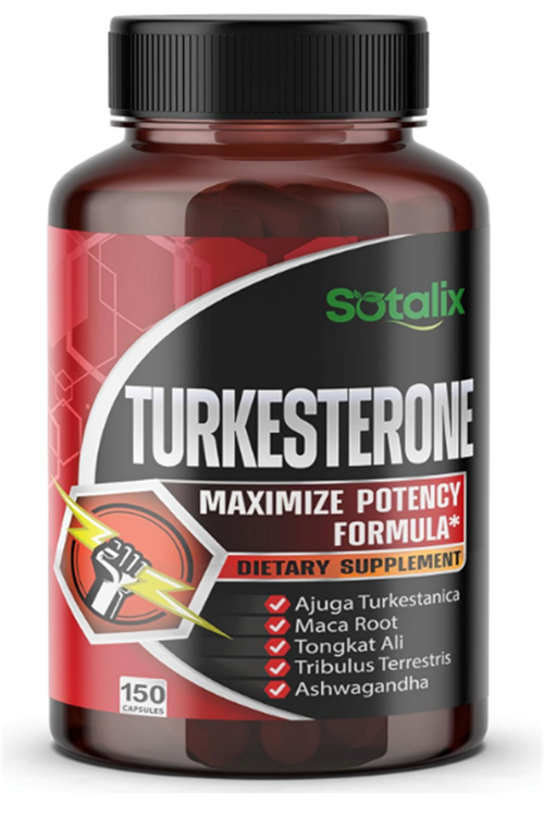 SOTALIX Turkesterone Ajuga Turkestanica 150 Capsul Standardized High Potency with Maca Root Tribulus Terrestris - Muscle Growth Energy Memory Support.