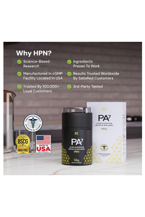 HPN PA-7  Phosphatidic Acid 96 Tablet Muscle Builder - Boost mTOR. Usa Version 82.
