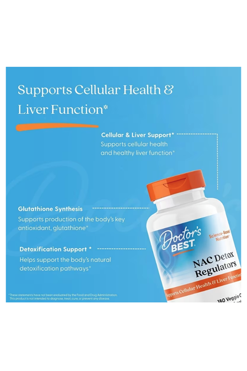Doctor's Best  N-Acetyl L-Cysteine Detox 180 Veggie Capsul.(Ösg Özel Sporcu Gıdaları)