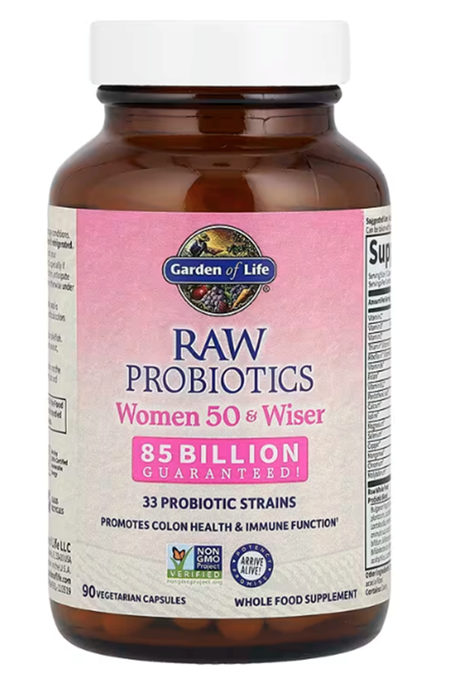 Garden of Life, RAW Probiotics, Women 50 & Wiser, 90 Vegetarian Capsules.