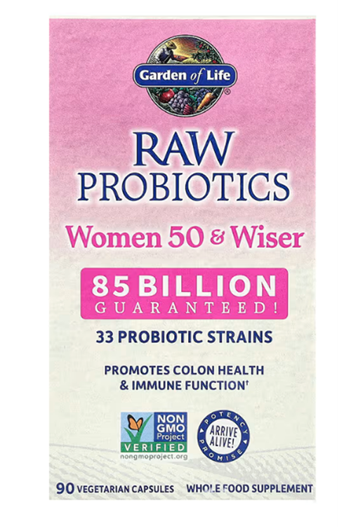 Garden of Life, RAW Probiotics, Women 50 & Wiser, 90 Vegetarian Capsules.